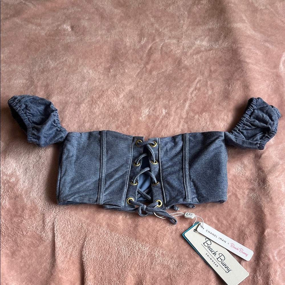 Beach Bunny 🐰 off the shoulder denim swim